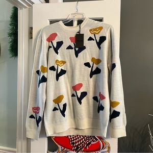 NWT Only & Sons Unisex Tulip Smile Sweater Size Large 🌷